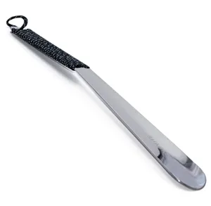 15" Stainless Steel Shoehorn with Paracord Handle Color   Black / White Dots