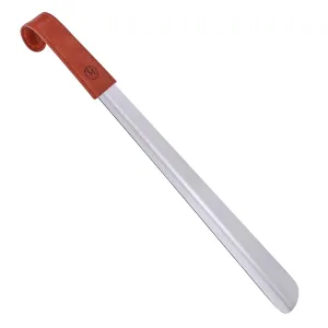 17-inch Long Shoe Horn Made By Stainless Steel Leather Wrapped Handle