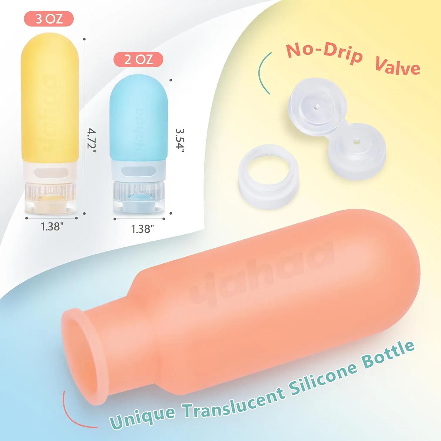 18 Pcs Travel Size Toiletries Set,Leak Proof Squeezable Silicone Travel Bottles for Shampoo and Conditioner,TSA Approved Travel Essentials Accessories,White Pack