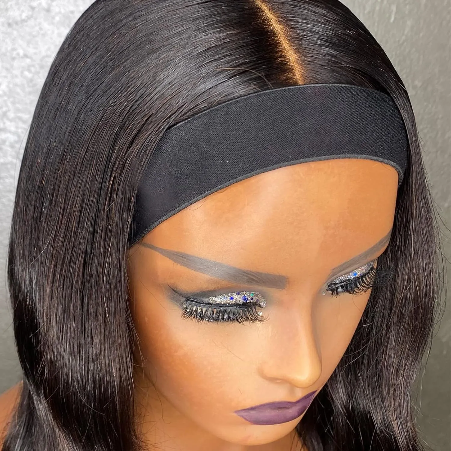 2 Pcs Elastic Bands for Wig, Lace Melting Edge Wrap to Lay Edges (Black, Pack of 2)