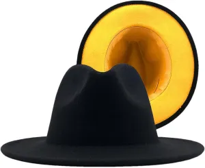 60CM Womens Fedora Hat Men Fashion Black Jazz Hat Winter Spring Woolen Blend Cap Outdoor Casual Hat