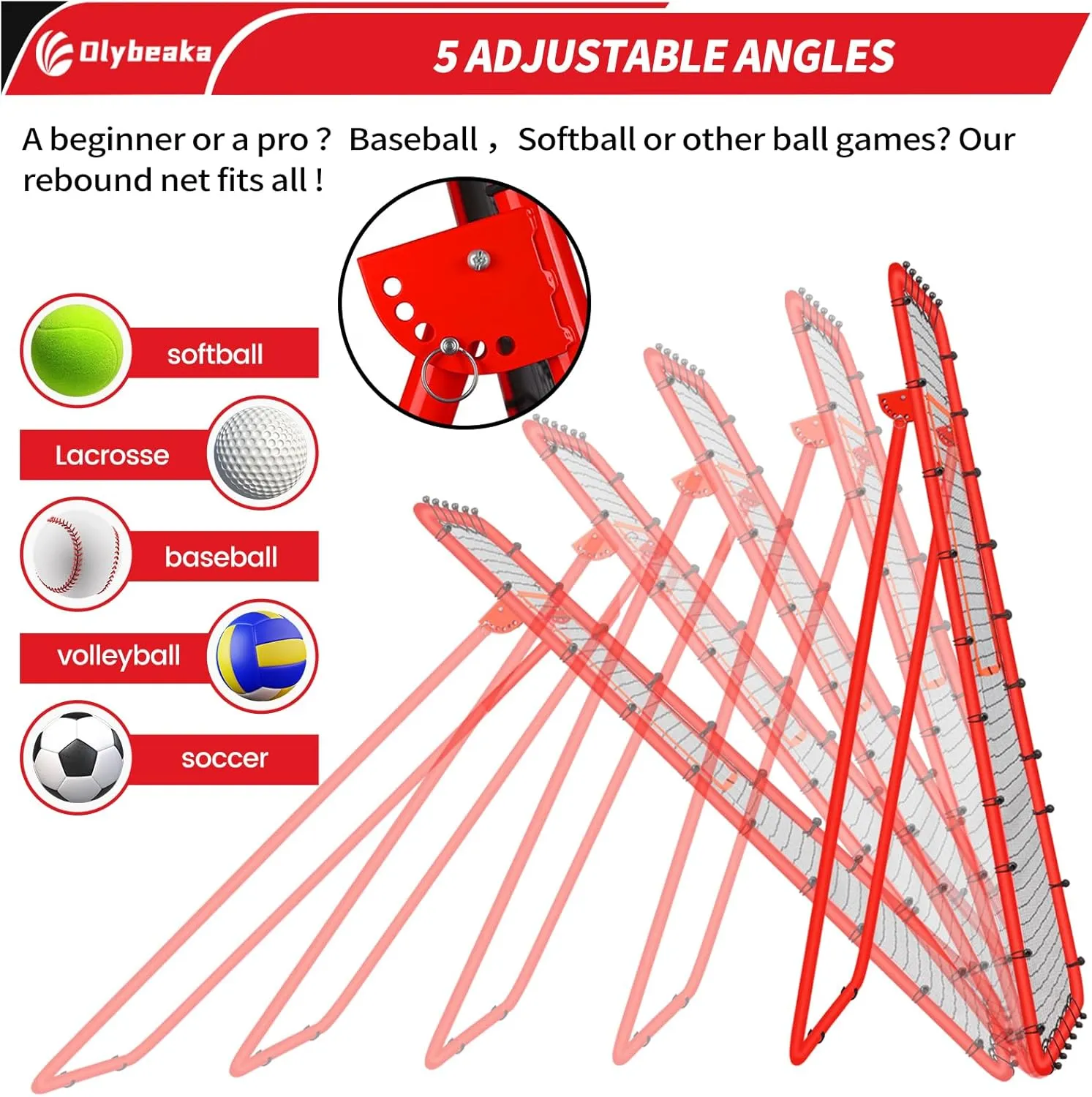 7x4 FT Multi-Sport Rebounder Net for Baseball Volleyball Softball Soccer Lacrosse, Bounce Back Fielding Trainer  Sturdy Steel Frame, Portable with Carry Bag  Great for Team & Solo Training