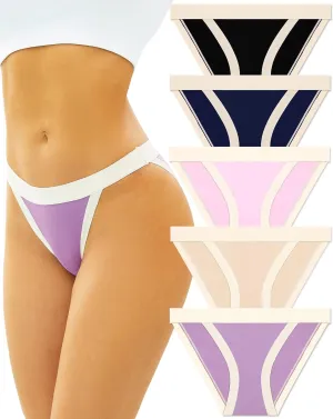 ALL OF ME String Bikini Underwear for Women High Cut Breathable Hipster Cheeky Sexy Panties Pack S-XL