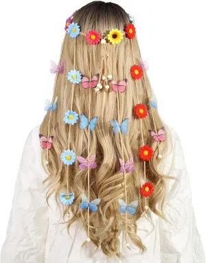 AWAYTR Sunflower Headband Women Hippie Headwear Bohomia Feather Rope Crown Headdres for girls