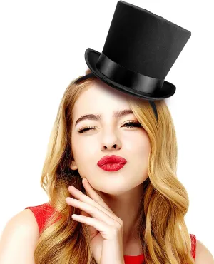 Black Mini Top Hat Headband for Adult Fascinator