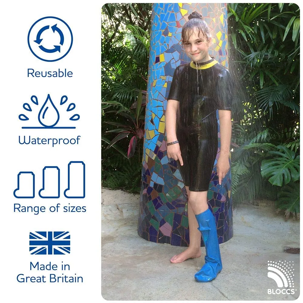 BLOCCS 100% Waterproof Cast Covers for Shower Leg Kids- Swim Cover, Cast Bag for Bath. Durable Cast Sleeve for Swimming - #CL78-S Small