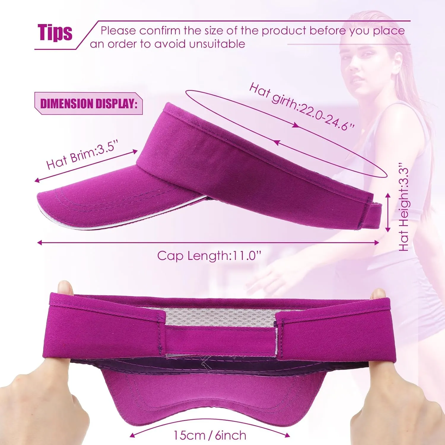Bonuci 24 pcs Sun Visor Unisex Sun Visors Hats UV Protection Sun Hat for Women Men Tennis Baseball Golf Caps Bulk