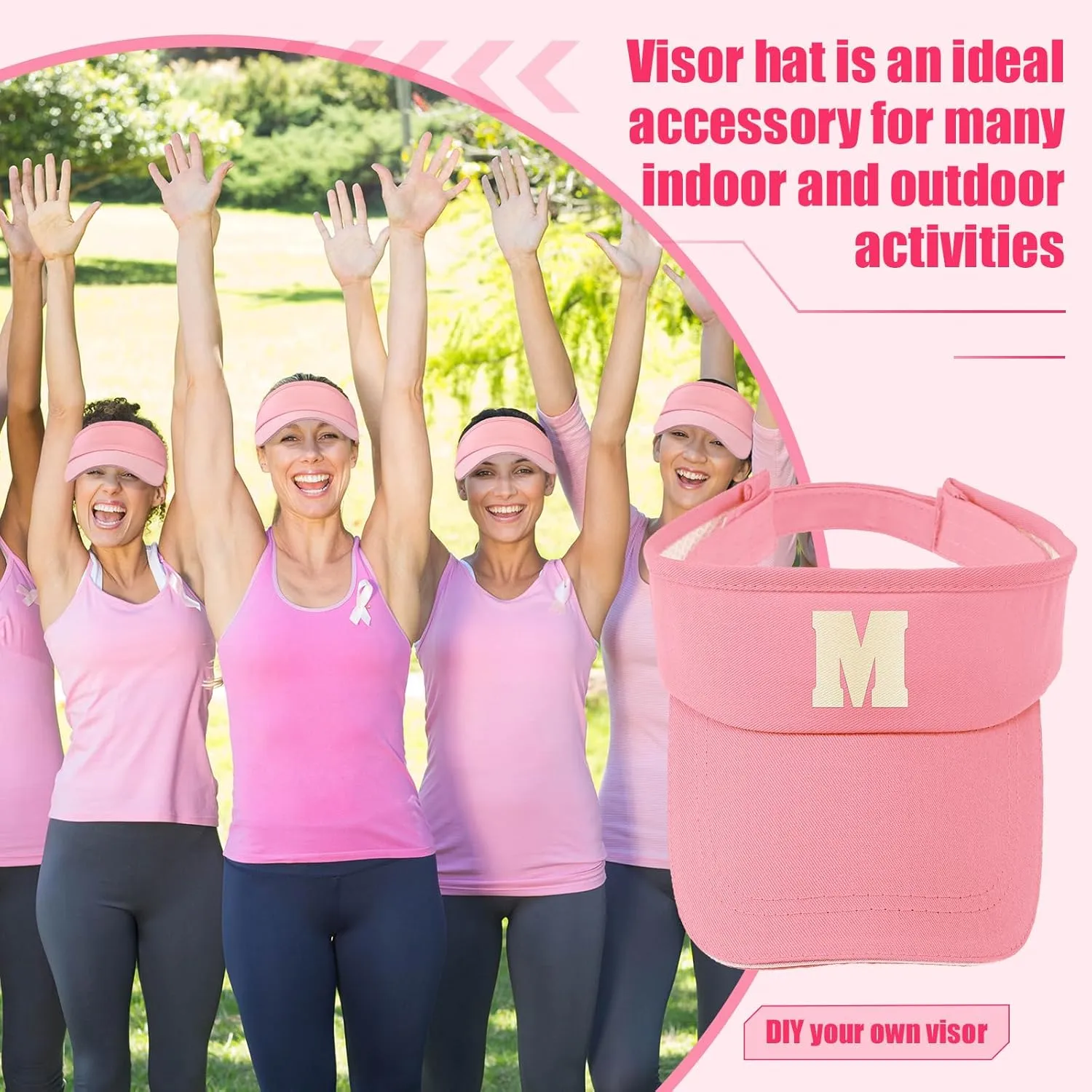 Bonuci 24 pcs Sun Visor Unisex Sun Visors Hats UV Protection Sun Hat for Women Men Tennis Baseball Golf Caps Bulk