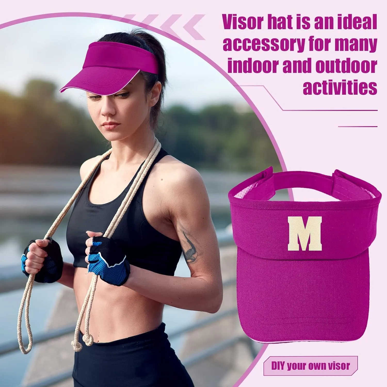 Bonuci 24 pcs Sun Visor Unisex Sun Visors Hats UV Protection Sun Hat for Women Men Tennis Baseball Golf Caps Bulk