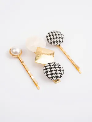 Check Printed Hair Clips