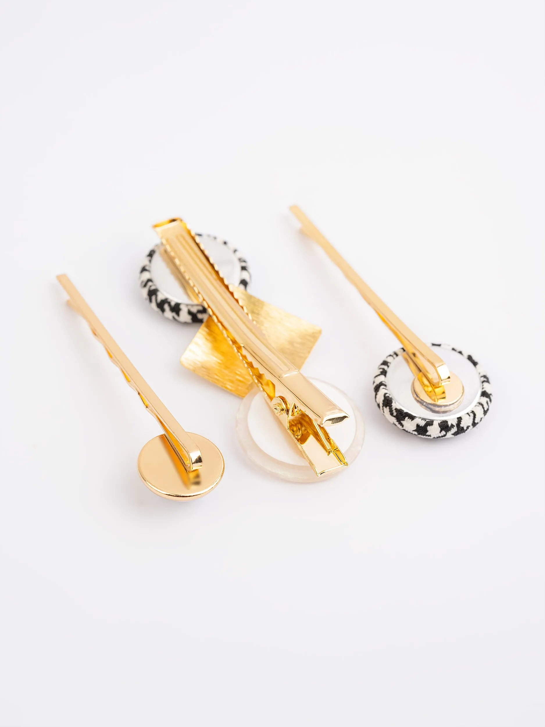 Check Printed Hair Clips