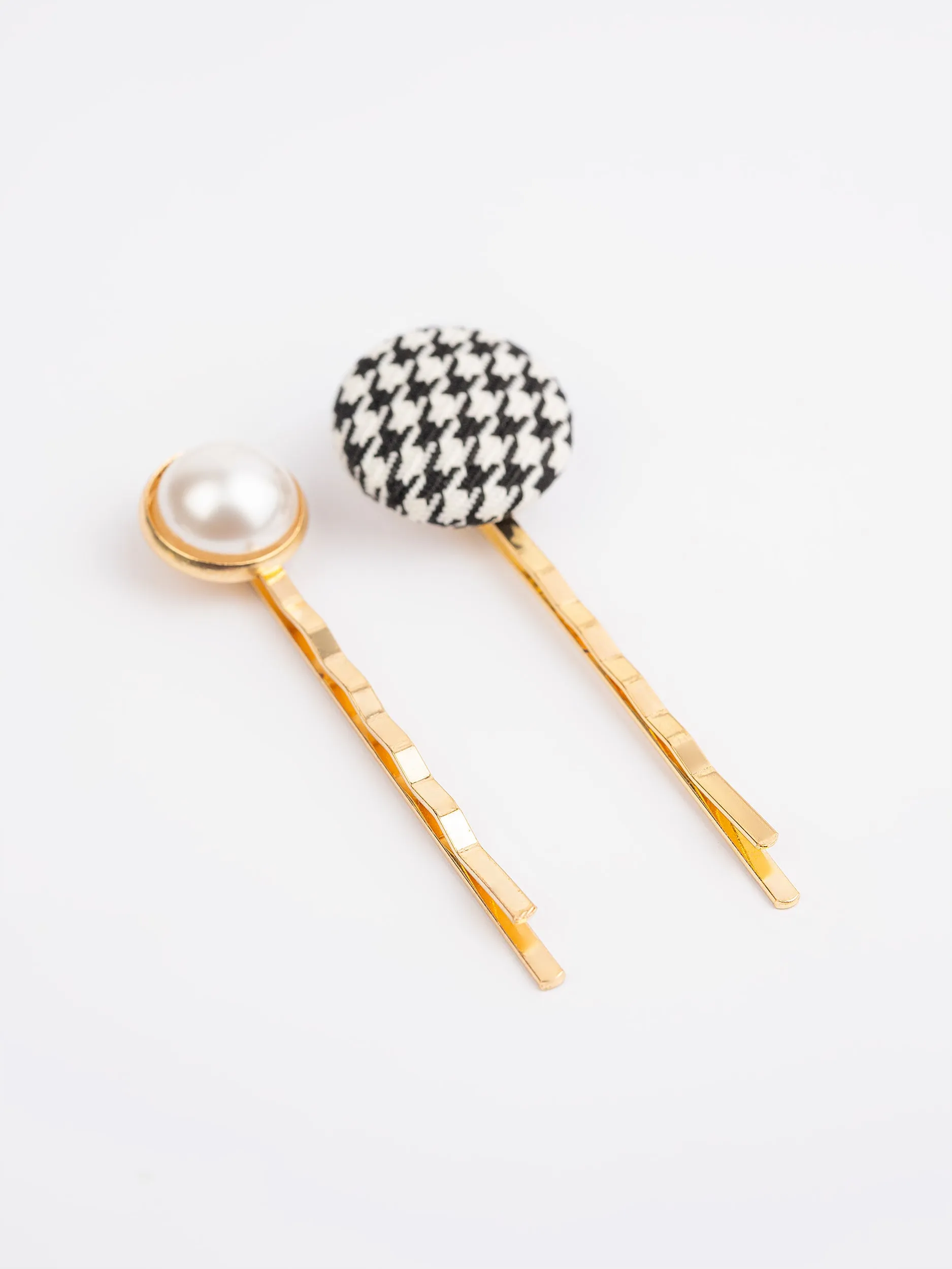 Check Printed Hair Clips