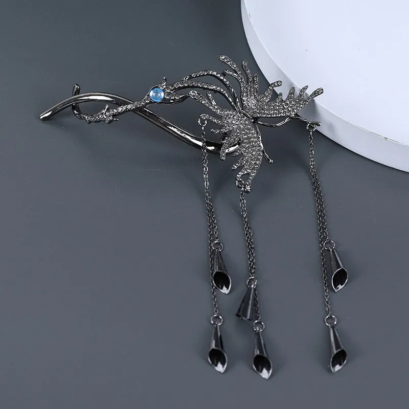 Chic Butterfly Pearl Tassel Hair Clip
