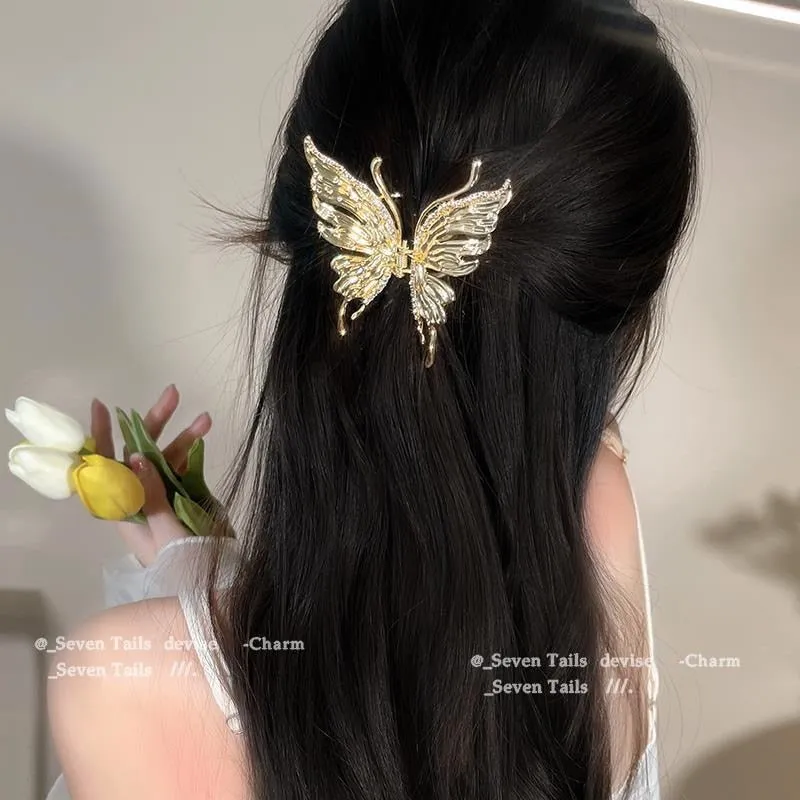 Chic Butterfly Pearl Tassel Hair Clip