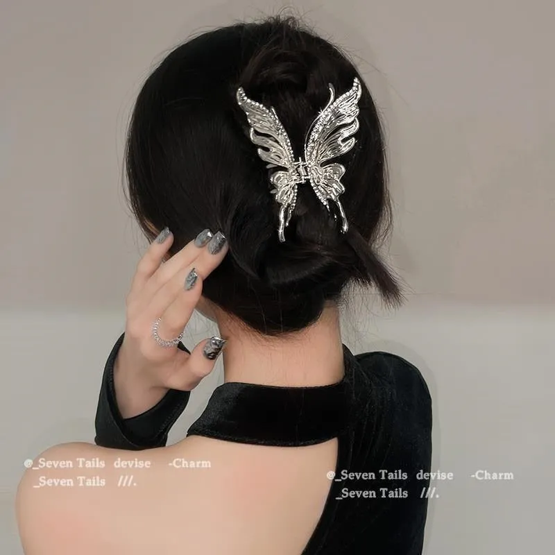 Chic Butterfly Pearl Tassel Hair Clip