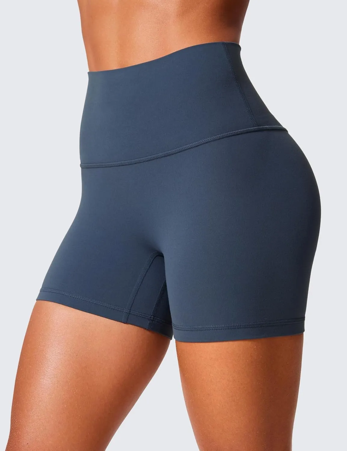 CRZ YOGA Secretsculpt Womens Butterlift High Waist Scrunch Butt Biker Shorts 4 Inches - No Front Seam Workout Gym Booty
