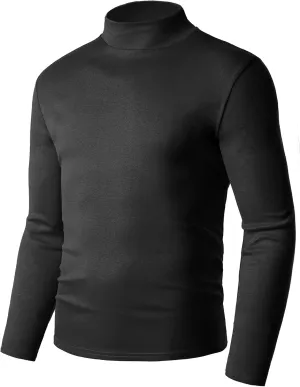 Derminpro Men's Slim Fit Soft Turtleneck Long Sleeve Pullover Lightweight T-Shirt