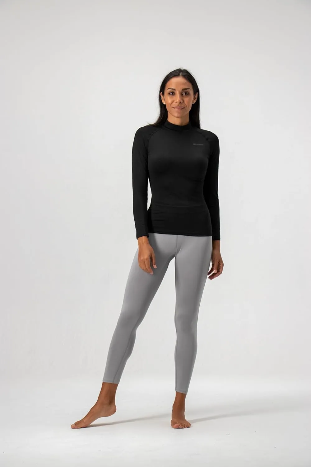 DEVOPS Women's 2 Pack Thermal Turtle Long Sleeve Shirts Compression Baselayer Tops