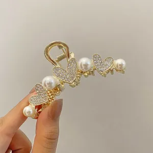 Diamond Love Pearl Hair Clip