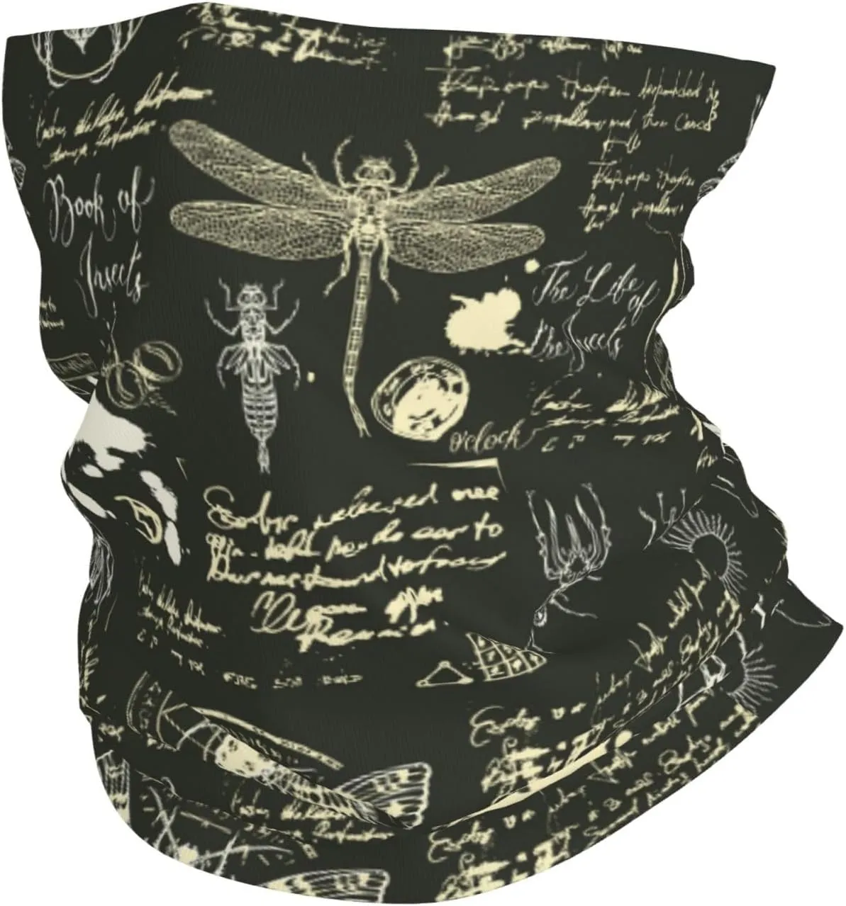 Doodles Inscriptions Insects Abstract Neck Gaiter For Women Men Face Mask Balaclava Bandana Headwear Scarf