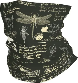 Doodles Inscriptions Insects Abstract Neck Gaiter For Women Men Face Mask Balaclava Bandana Headwear Scarf