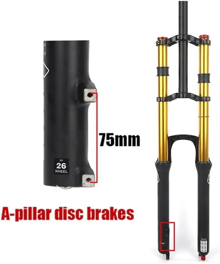 Downhill Mountain Bike Suspension Fork 26 27.5 29 Air Fork Travel 130mm Disc Brake Straight Fork QR Rebound Adjustale Manual Lockout