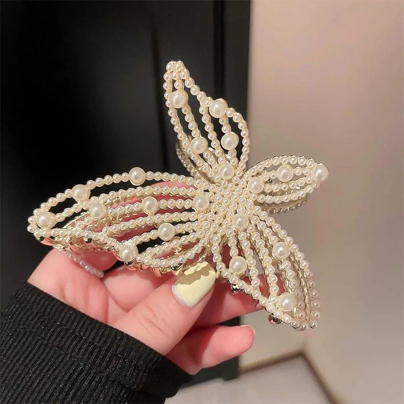 Elegant Rhinestone Butterfly Hair Claw Clip