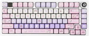EPOMAKER x LEOBOG Hi75 Wired Gaming Keyboard, Aluminum Alloy Programmable Custom Keyboard with Mode-Switching Knob, Hot Swappable, RGB Backlit, Reaper Switch (White Pink)