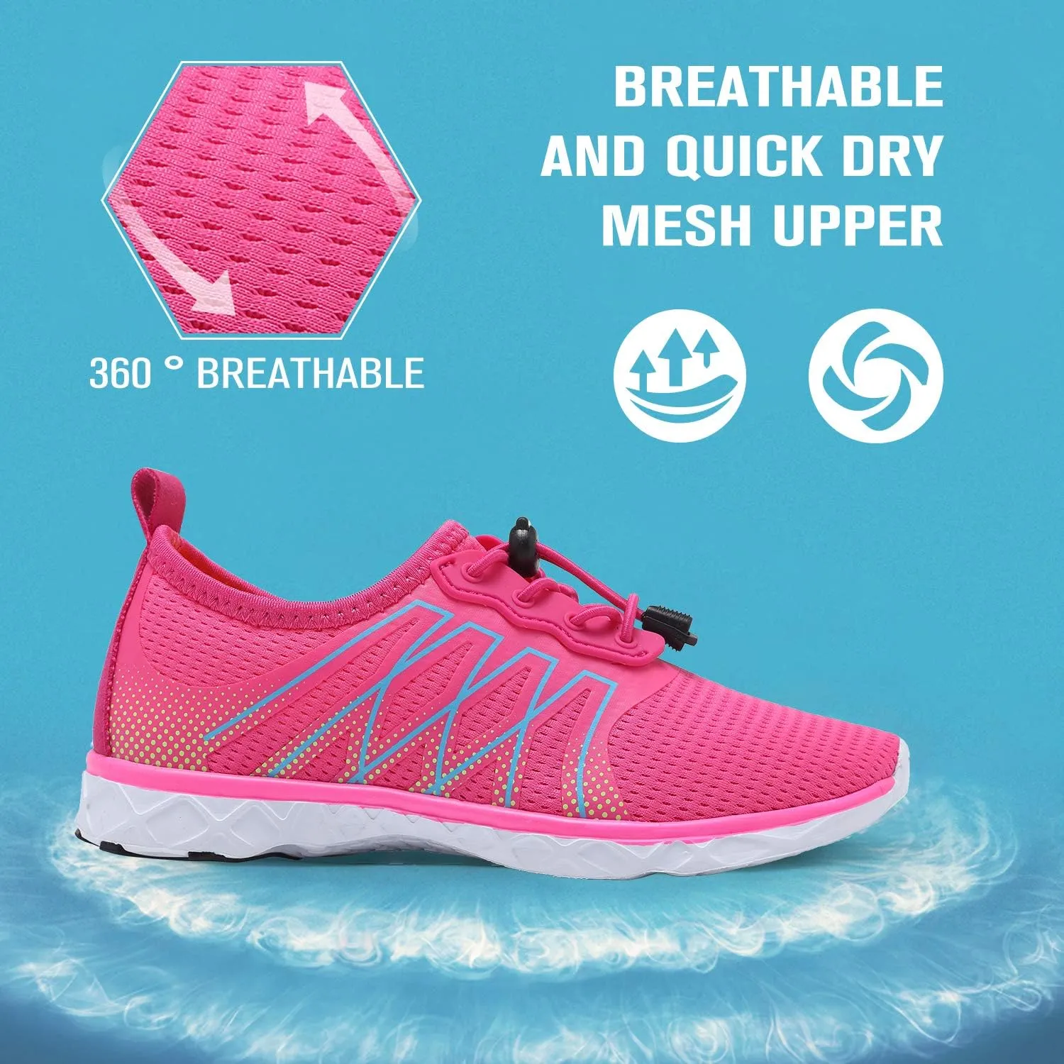 EQUICK Kids Water Shoes Boys & Girls Kids Aqua Shoes Swim Shoes Athletic Sneakers Lightweight Sport Shoes (Toddler/Little Kid/Big Kid)