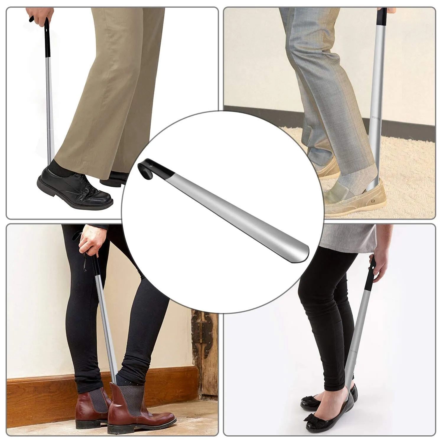 Ergonomic Stainless Steel Easy Grip Long Handle Shoe Horn