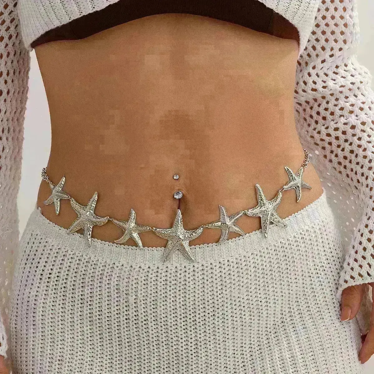 European And American Ocean Vacation Style Starfish Waist Chain Summer  Beach Chain for Women