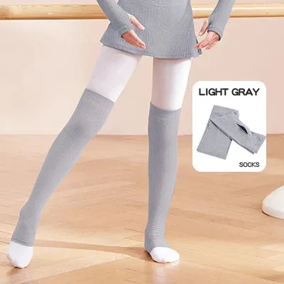 Girls Ballet Knitted Leg Warmers Kids Yoga Socks Gym Fitness Pilates Dance Accessory