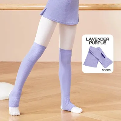 Girls Ballet Knitted Leg Warmers Kids Yoga Socks Gym Fitness Pilates Dance Accessory