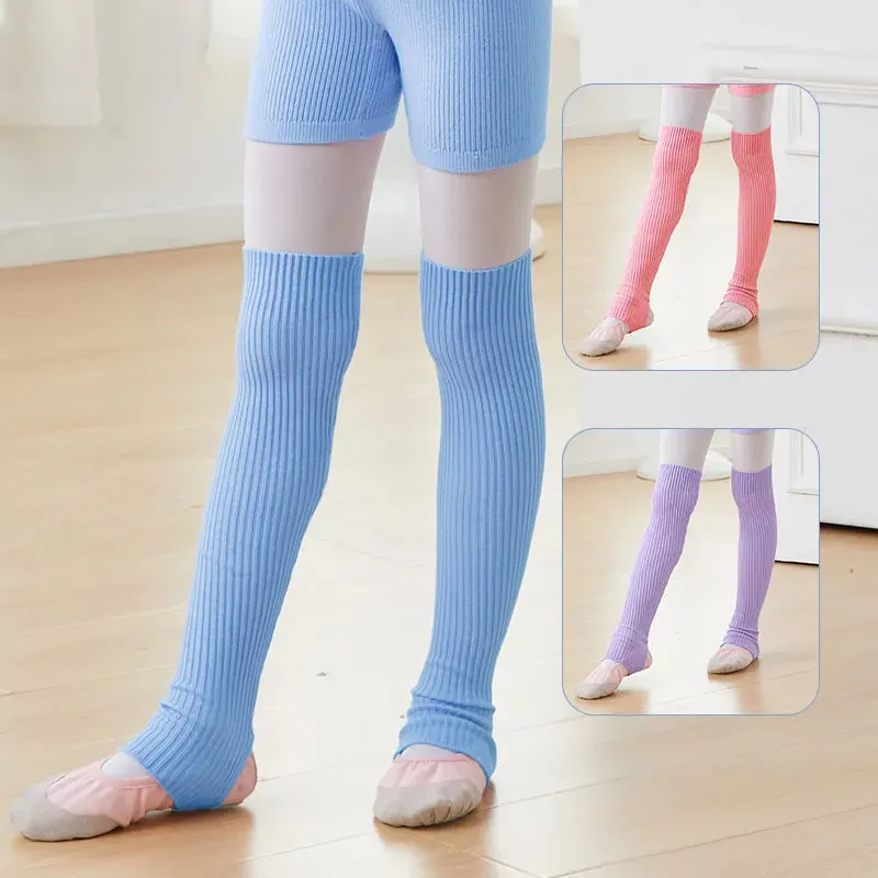 Girls Ballet Knitted Leg Warmers Kids Yoga Socks Gym Fitness Pilates Dance Accessory