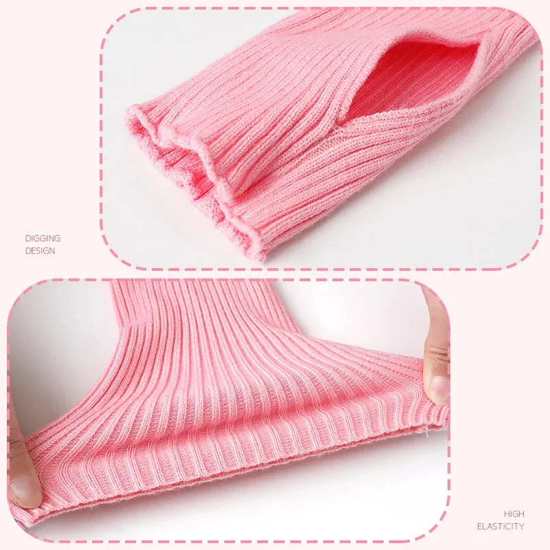 Girls Ballet Knitted Leg Warmers Kids Yoga Socks Gym Fitness Pilates Dance Accessory