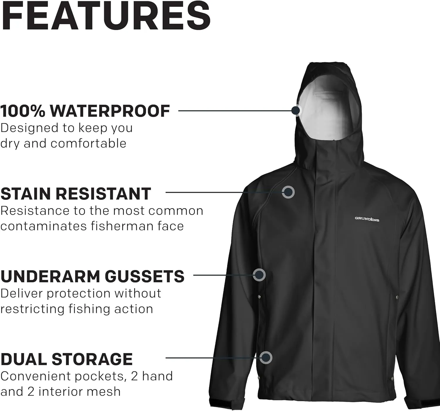 Grundens Men??s Neptune Commercial Fishing Jacket | Waterproof, Adjustable