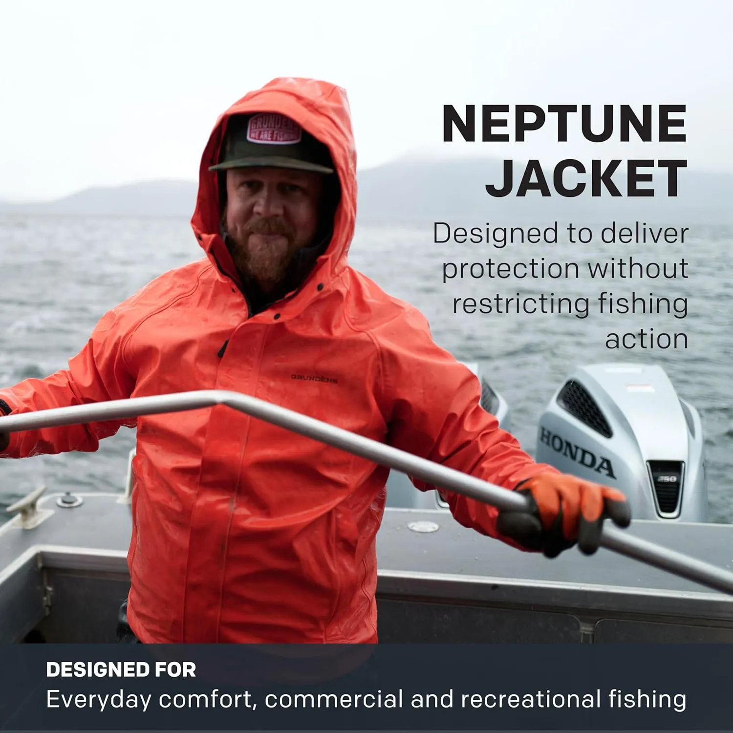Grundens Men??s Neptune Commercial Fishing Jacket | Waterproof, Adjustable