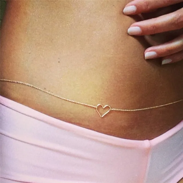 hot Summer Sexy Gold Star Body Waist Belly Chain  Simple Beach Jewelry For Women Boho Bikini Body Jewelry Bijoux