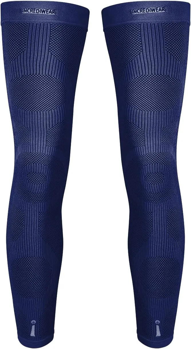 Incrediwear Leg Sleeve 2pk  Full Length Long Leg Sleeve for Leg Pain Relief & Muscle Recovery, Helps Reduce Swelling & Inflammation, Promotes Circulation, Leg Sleeves for Men & Women (Navy, Large)