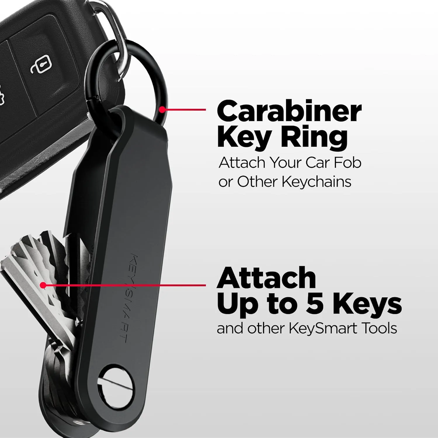 KeySmart Keychain Key Holder - Compact Key Organizer for Key Chain Key Ring, EDC Key Chains for Car Fobs Keychains