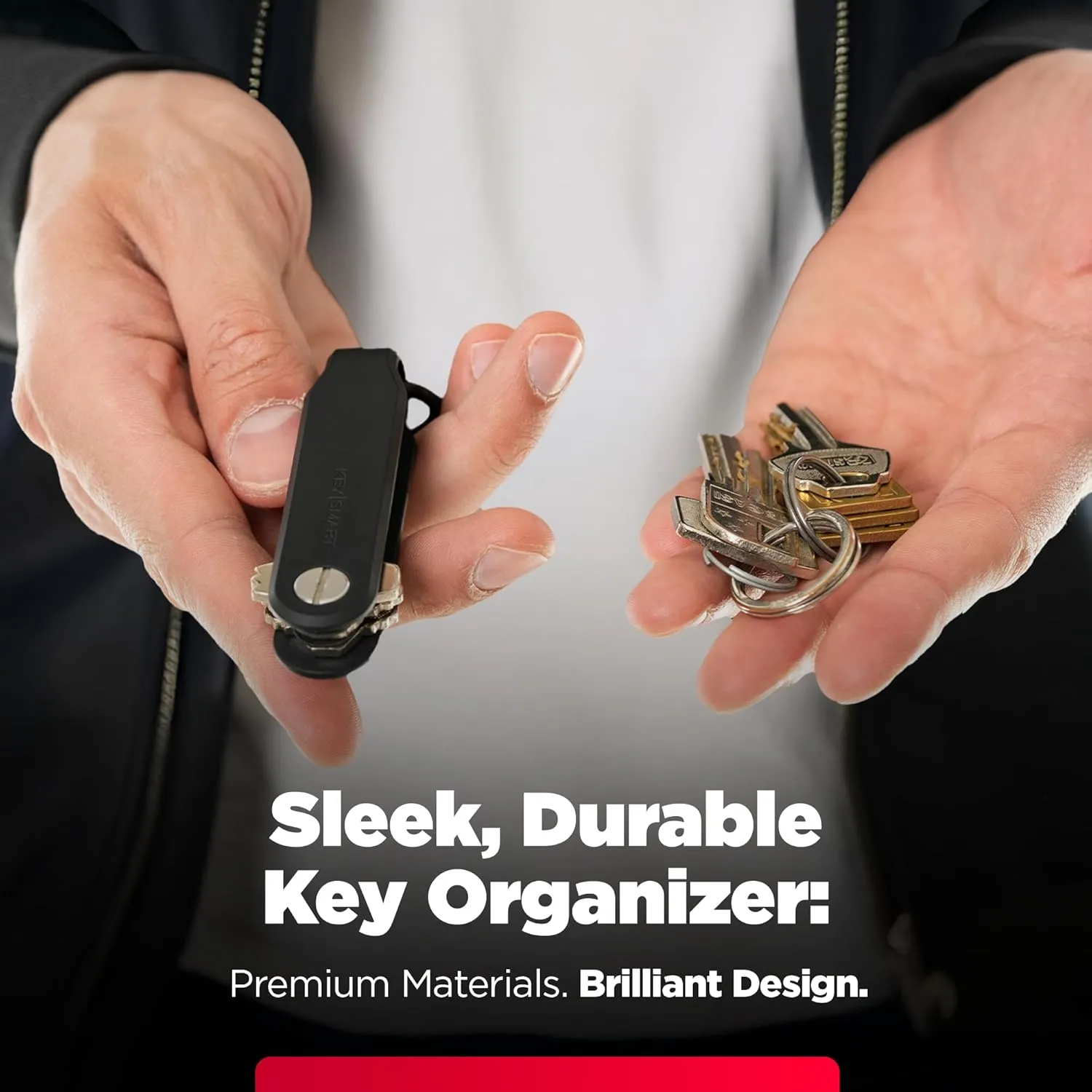KeySmart Keychain Key Holder - Compact Key Organizer for Key Chain Key Ring, EDC Key Chains for Car Fobs Keychains