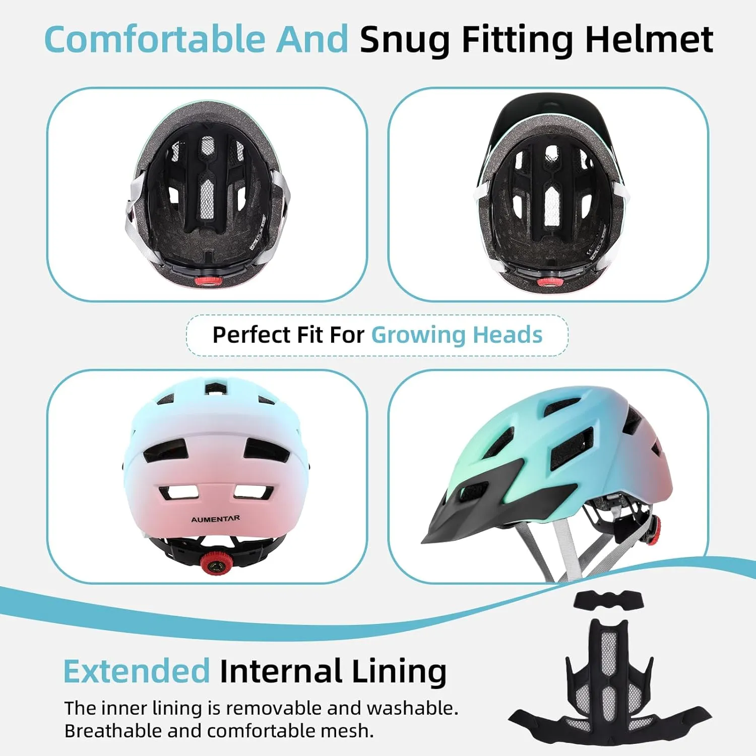Kids Bike Helmet Boys and Girls Bicycle Helmet with Cool Visor Helmet for Kids 3-14, Children Bike Helmets Youth Bike Helmet Adjustable & Lightweight