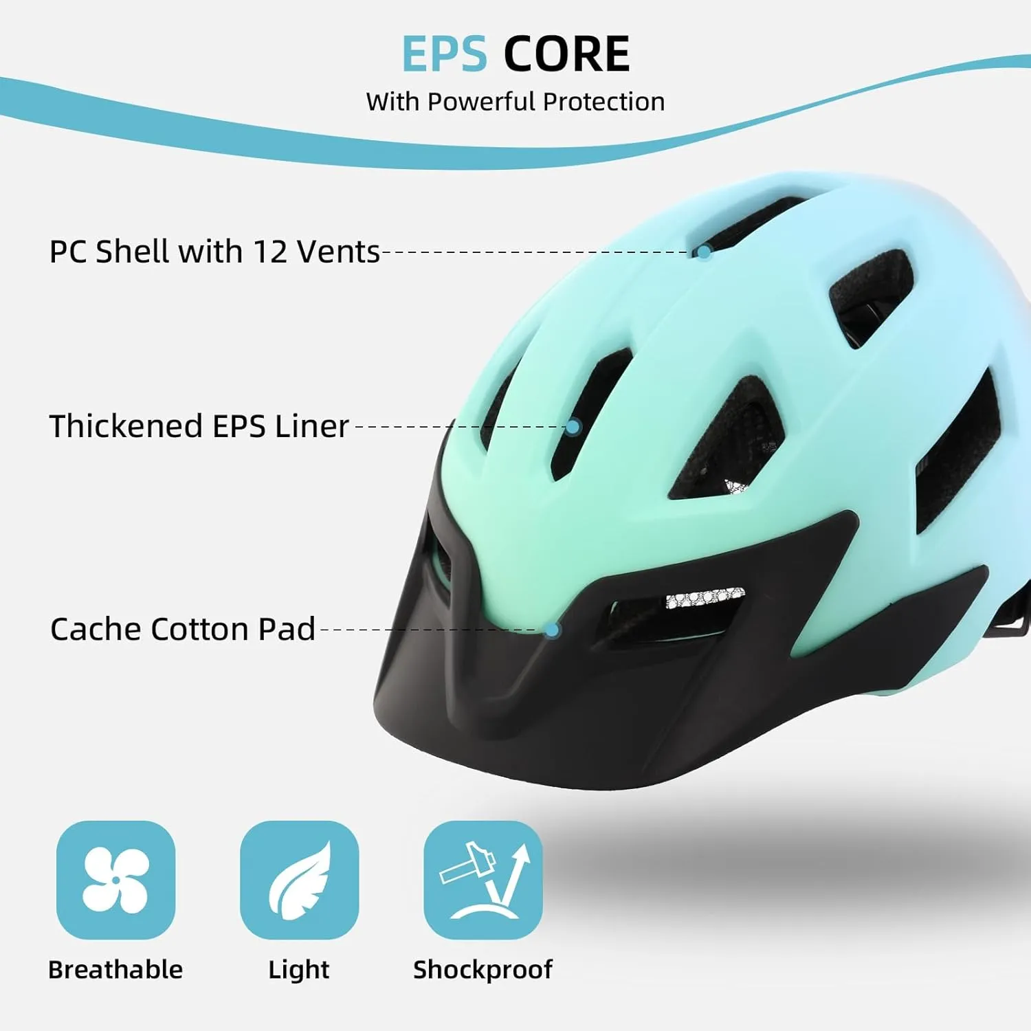Kids Bike Helmet Boys and Girls Bicycle Helmet with Cool Visor Helmet for Kids 3-14, Children Bike Helmets Youth Bike Helmet Adjustable & Lightweight