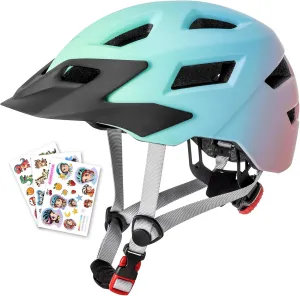 Kids Bike Helmet Boys and Girls Bicycle Helmet with Cool Visor Helmet for Kids 3-14, Children Bike Helmets Youth Bike Helmet Adjustable & Lightweight