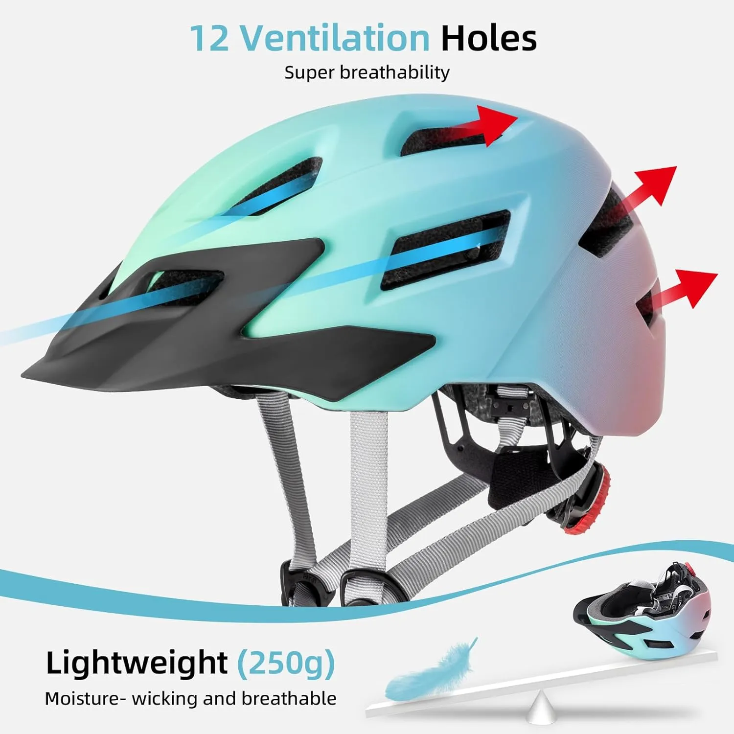 Kids Bike Helmet Boys and Girls Bicycle Helmet with Cool Visor Helmet for Kids 3-14, Children Bike Helmets Youth Bike Helmet Adjustable & Lightweight