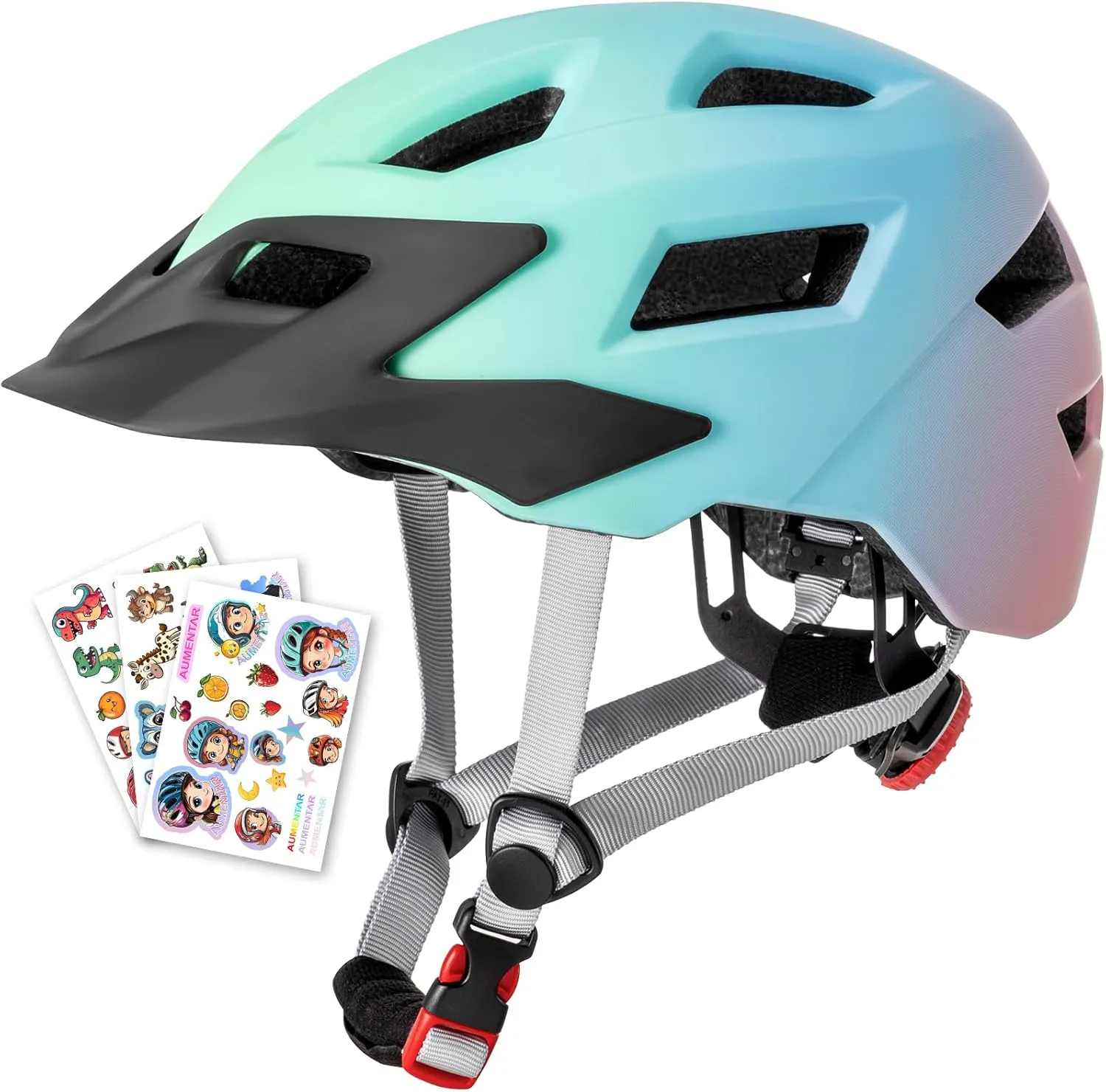 Kids Bike Helmet Boys and Girls Bicycle Helmet with Cool Visor Helmet for Kids 3-14, Children Bike Helmets Youth Bike Helmet Adjustable & Lightweight