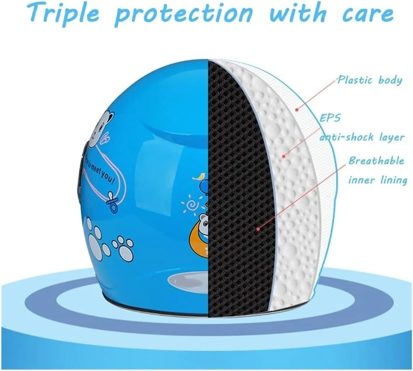 Kids Cute DOT Approved Helmet for Boys Girls Motorcycle Half Helmet with Visor,Four Wheeler ATV Helmet,Youth 3-12 Years Old Street Retro Go-Kart Dirt-Bike Scooter Moped