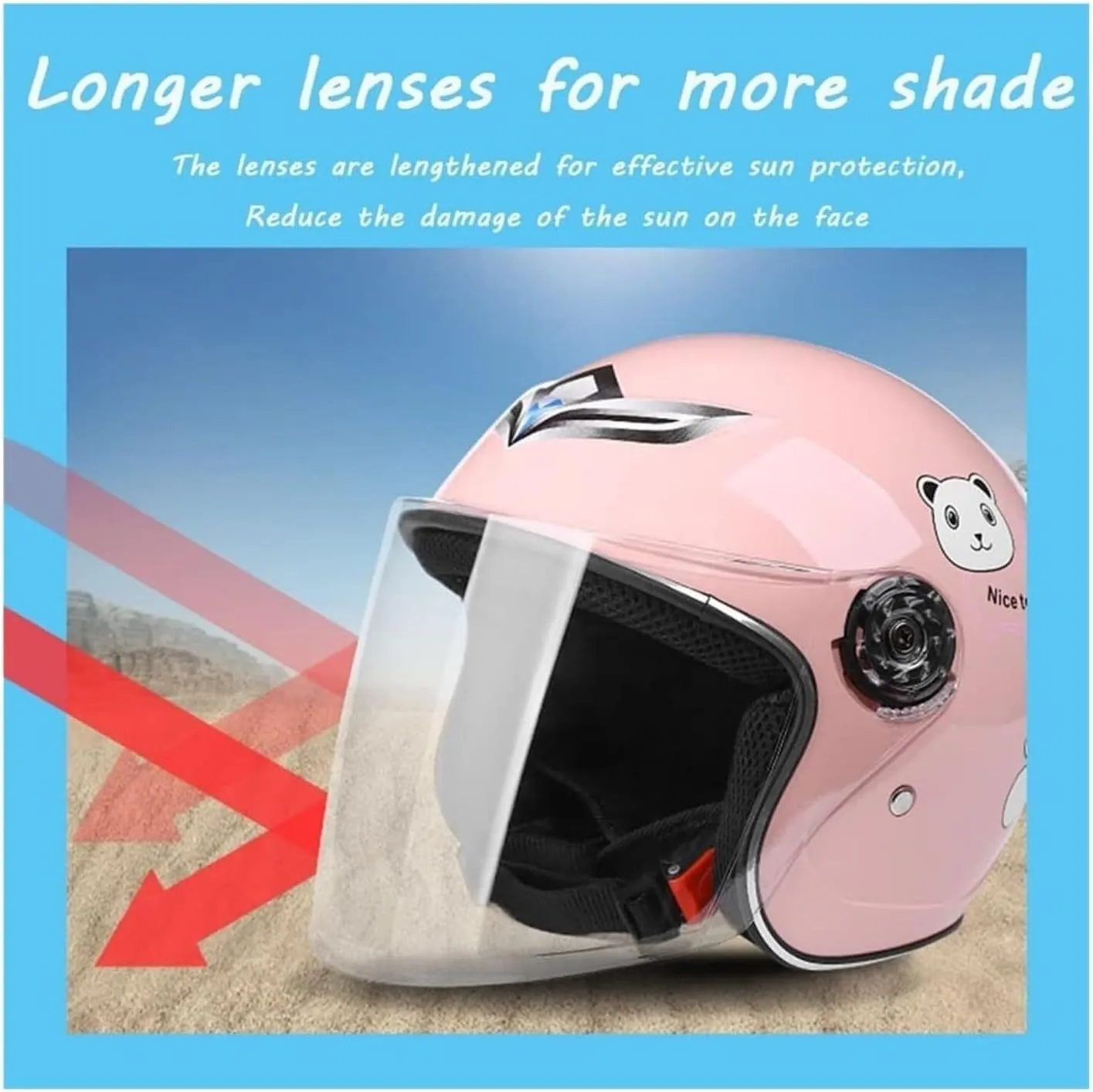 Kids Cute DOT Approved Helmet for Boys Girls Motorcycle Half Helmet with Visor,Four Wheeler ATV Helmet,Youth 3-12 Years Old Street Retro Go-Kart Dirt-Bike Scooter Moped