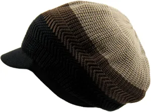 Knitted Cotton Rasta Slouchy Beanie Visor