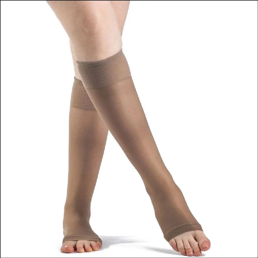 Ladies’ 120 Sheer Fashion Open Toe Knee High 15-20 Mmhg